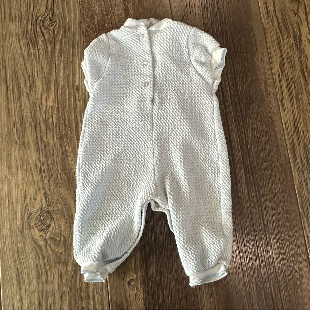 Vintage CARTERS puppy dog blue white one piece romper outfit baby boys 6 mo USA - Picture 5 of 9